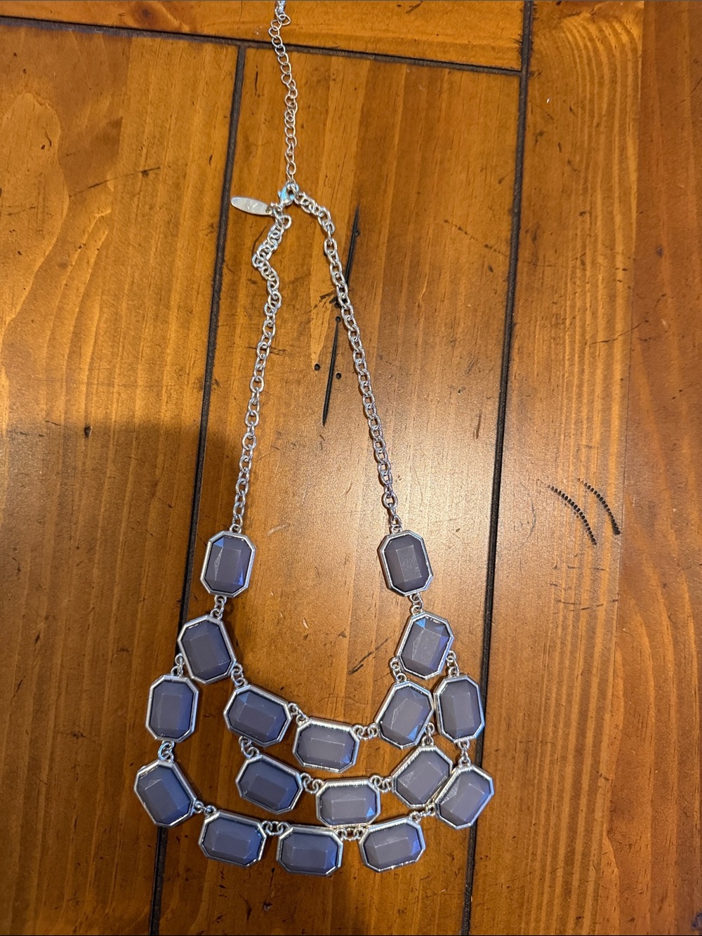 Silver-Tone Gray Statement Necklace - Women Jewelry